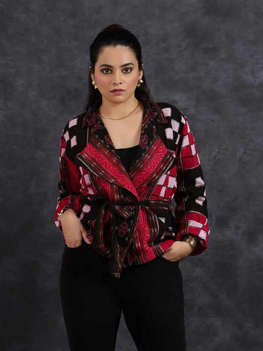 Sambalpuri Ikat Red Jacket