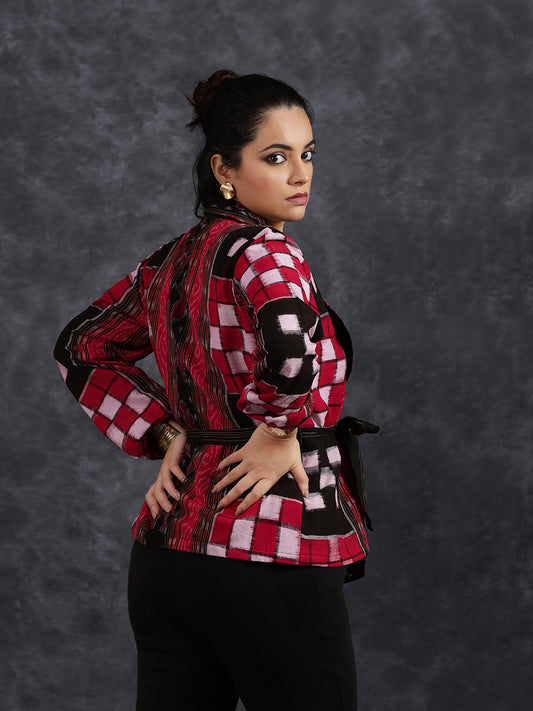 Sambalpuri Ikat Red Jacket