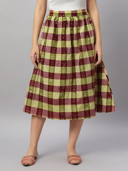 Handloom Cotton Midi Skirt