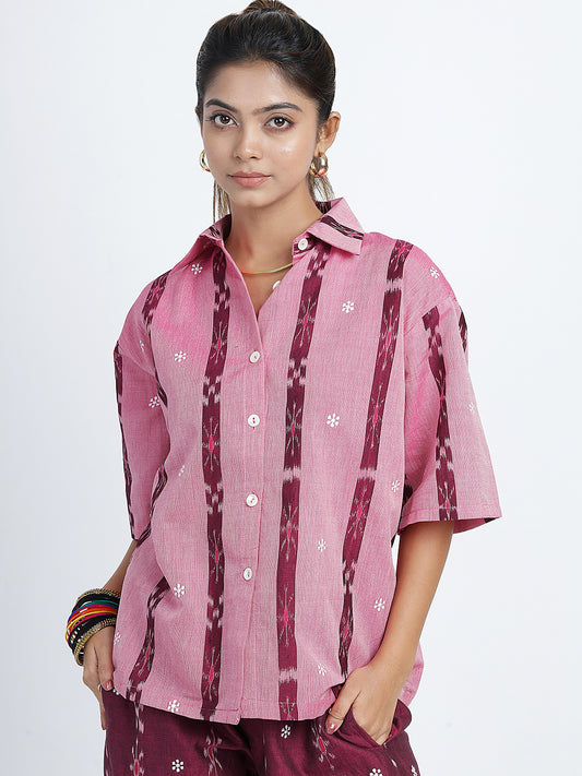 Pink Ikat Cotton Co-ord Set